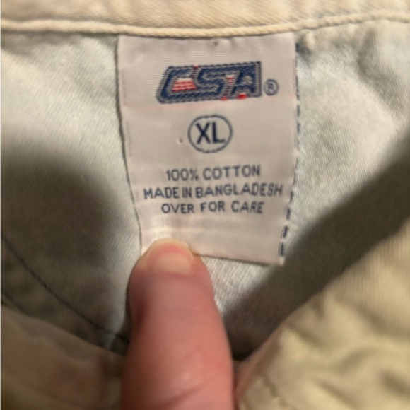 Vintage CSA XL Carolina Panther Embroidered Logo Cream Beige Long Sleeve Cotton - Picture 10 of 10